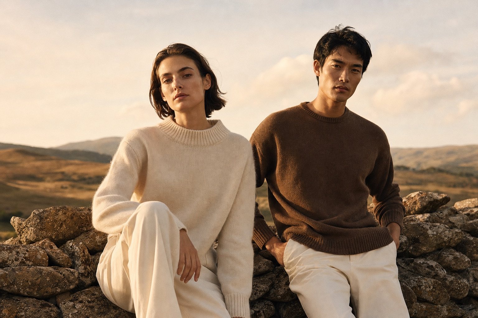 A creator's knitwear, worn