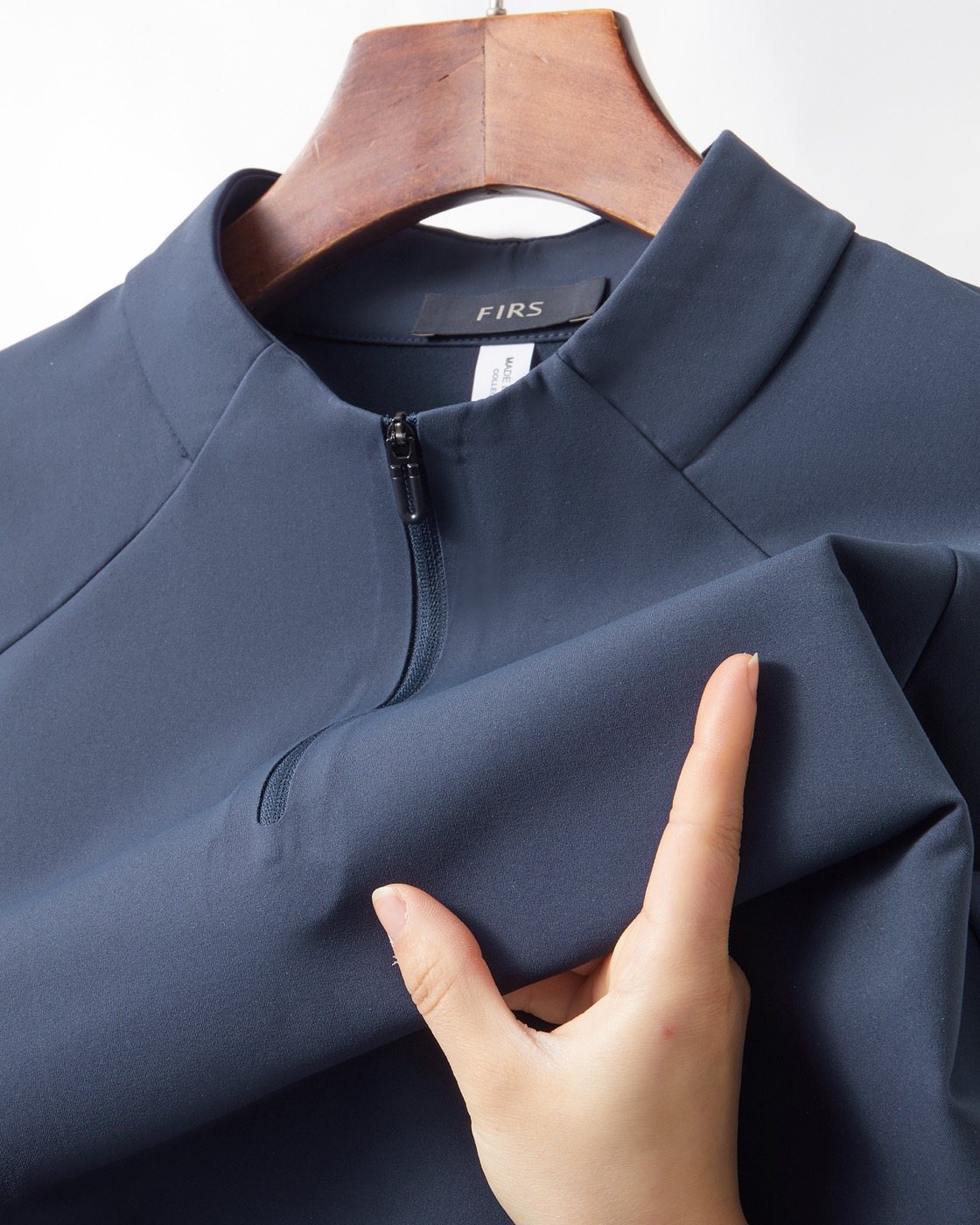 Close inspection of a knitted garment