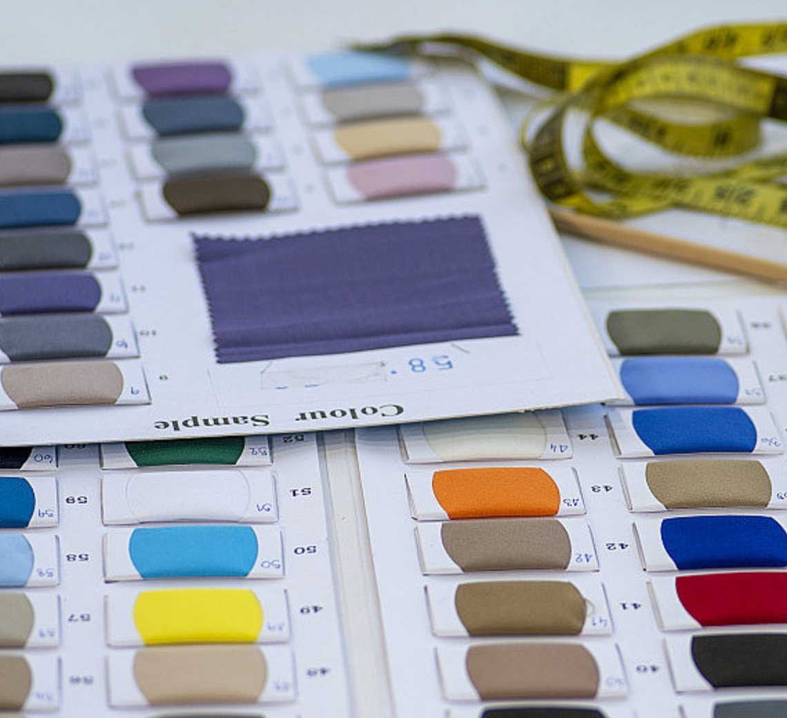 Yarn colour card and material references